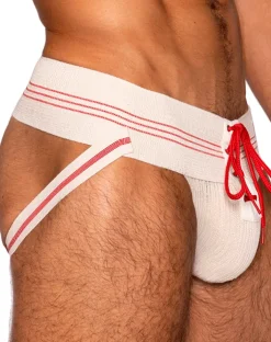Bike Athletic Bas343 Vintage Lace-up Jockstrap Color Vintage Cream