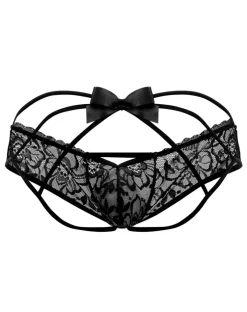 Candyman 99535 Bow Jockstrap Black