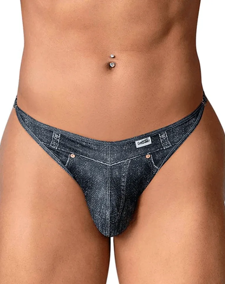Candyman 99899 Cowboy Thongs Denim Black