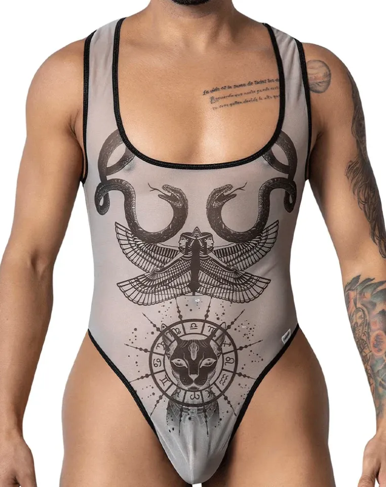 Candyman 99869 Egyptian Bodysuit Nude-black