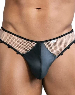 Candyman 99860 Fishnet Thongs Nude-black