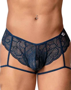 Candyman 99905 Garter Lace Briefs Navy