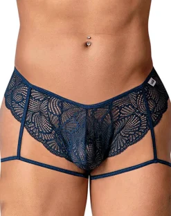 Candyman 99905 Garter Lace Briefs Navy