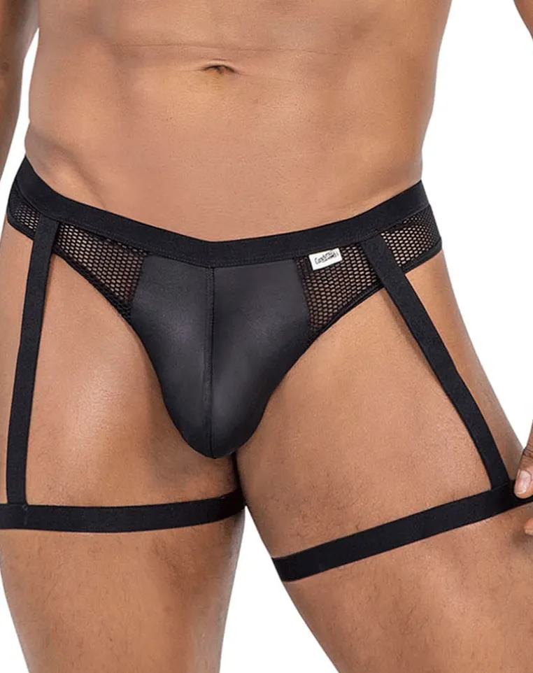 Candyman 99798 Garter Mesh Thongs Black