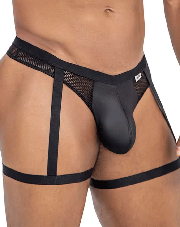 Candyman 99798 Garter Mesh Thongs Black
