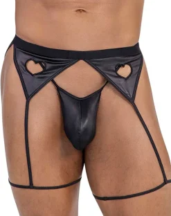 Candyman 99785 Garter Outfit Black