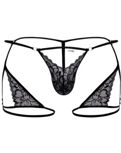 Candyman 99678 Garter Thongs Black