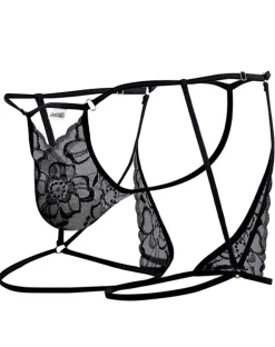 Candyman 99678 Garter Thongs Black