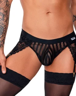 Candyman 99766 Garter Thongs Black