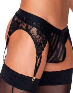 Candyman 99766 Garter Thongs Black