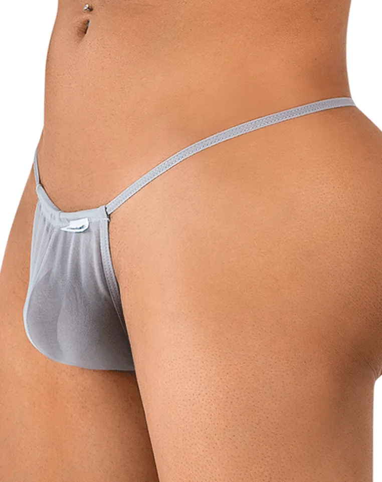 Candyman 9586 G-string Thong. Gray Mesh