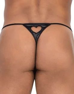 Candyman 99789 Heart Thongs Black