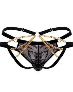 Candyman 99598 Lace And Chain Bikini Black