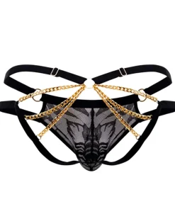 Candyman 99598 Lace And Chain Bikini Black