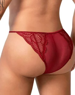 Candyman 99914 Lace Briefs Burgundy