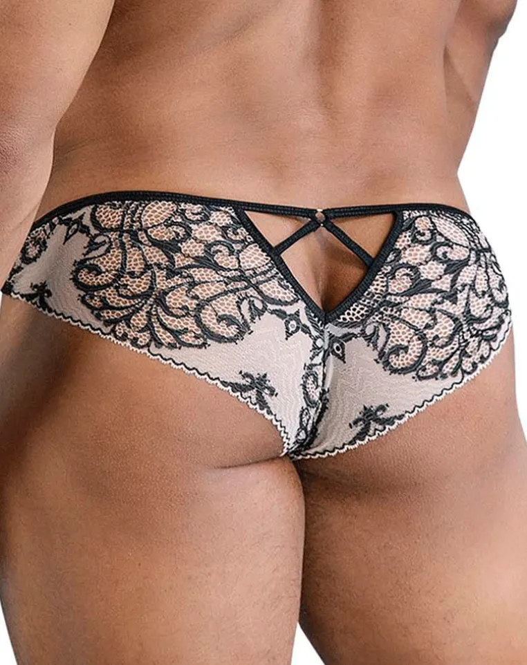 Candyman 99830 Lace Briefs Nude-black