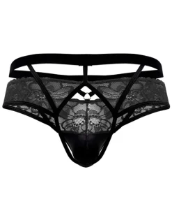 Candyman 99627 Lace Jockstrap Black