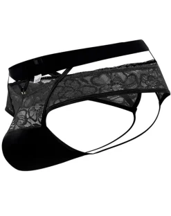 Candyman 99627 Lace Jockstrap Black