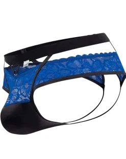 Candyman 99627 Lace Jockstrap Blue