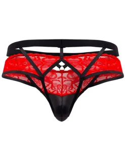Candyman 99627 Lace Jockstrap Red