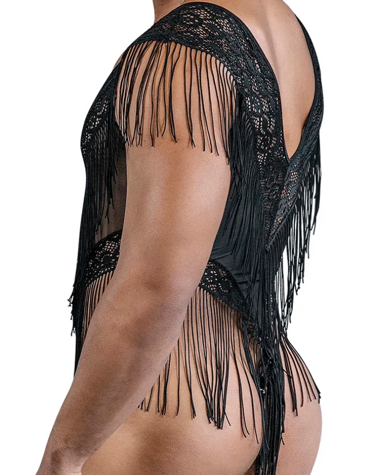 Candyman 99865 Lace-mesh Bodysuit Black