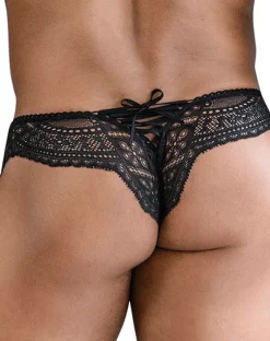 Candyman 99828 Lace-mesh Thongs Black