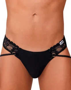 Candyman 99747 Lace Thongs Black