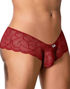 Candyman 99907 Lace Trunks Burgundy