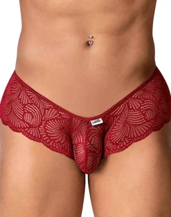 Candyman 99907 Lace Trunks Burgundy