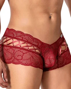 Candyman 99916 Lace Trunks Burgundy
