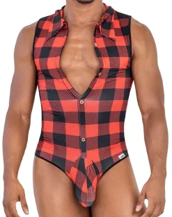 Candyman 99800 Lumberjack Bodysuit Red