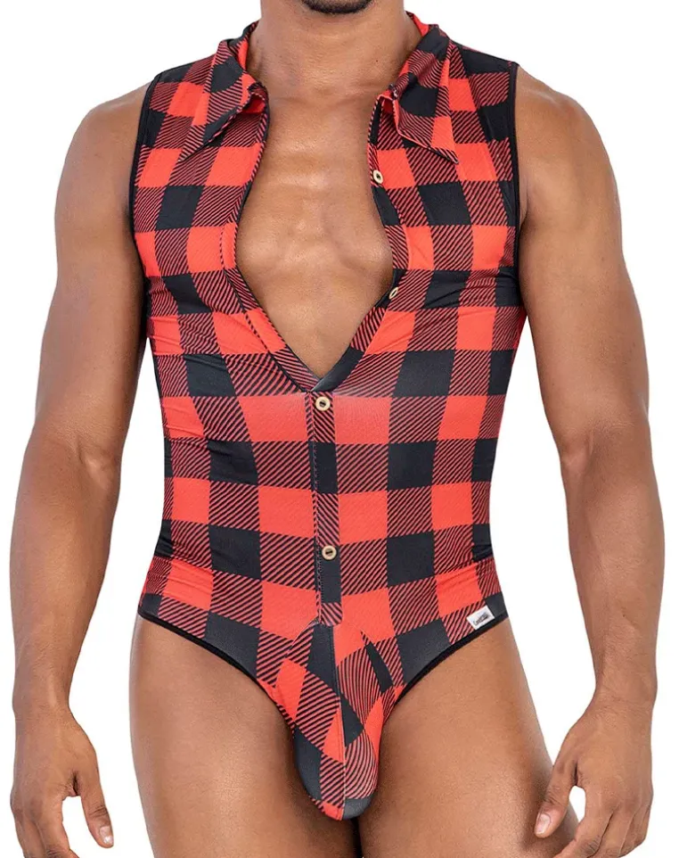 Candyman 99800 Lumberjack Bodysuit Red