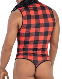 Candyman 99800 Lumberjack Bodysuit Red