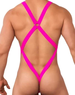 Candyman 99643 Mesh Bodysuit Hot Pink