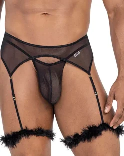 Candyman 99806 Mesh Garter Outfit Black