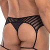 Candyman 99792 Mesh Garter Thongs Black