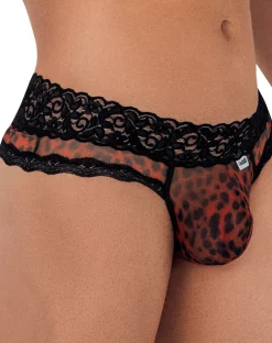 Candyman 99596 Mesh-lace Thongs Leopard Print
