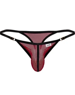 Candyman 99776 Mesh Thongs Burgundy