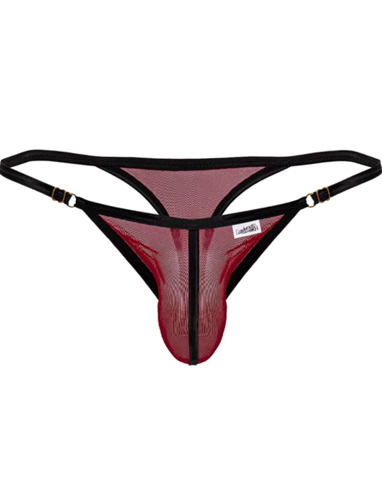 Candyman 99776 Mesh Thongs Burgundy