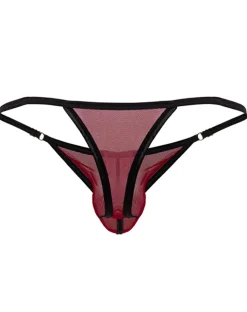 Candyman 99776 Mesh Thongs Burgundy