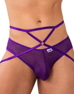 Candyman 99640 Mesh Thongs Purple