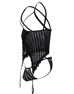 Candyman 99654 Mesh Two Piece Set Black
