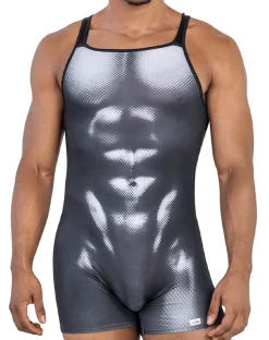 Candyman 99796 Muscle Onesie Bodysuit Black-white