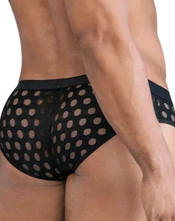 Candyman 99855 Polka Mesh Briefs Black