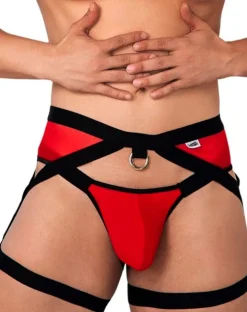 Candyman 99623 Sexy Garter Jockstrap Red