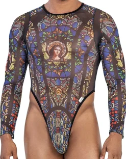 Candyman 99814 Stained Glass Bodysuit Black-print