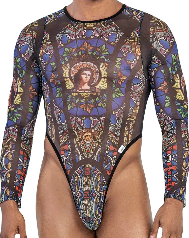 Candyman 99814 Stained Glass Bodysuit Black-print