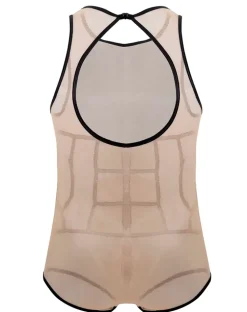 Candyman 99683x Tulle Bodysuit Beige