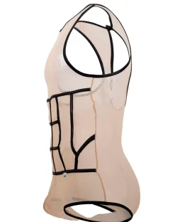 Candyman 99683x Tulle Bodysuit Beige