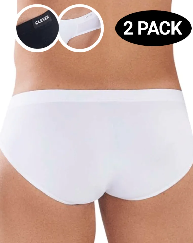 Clever 519940 2pk Australian Briefs Black-white